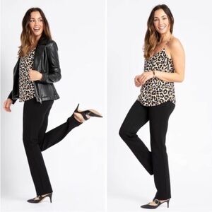 BETABRAND Straight Leg Black Classic Dress Pant Yoga Pants Office Work